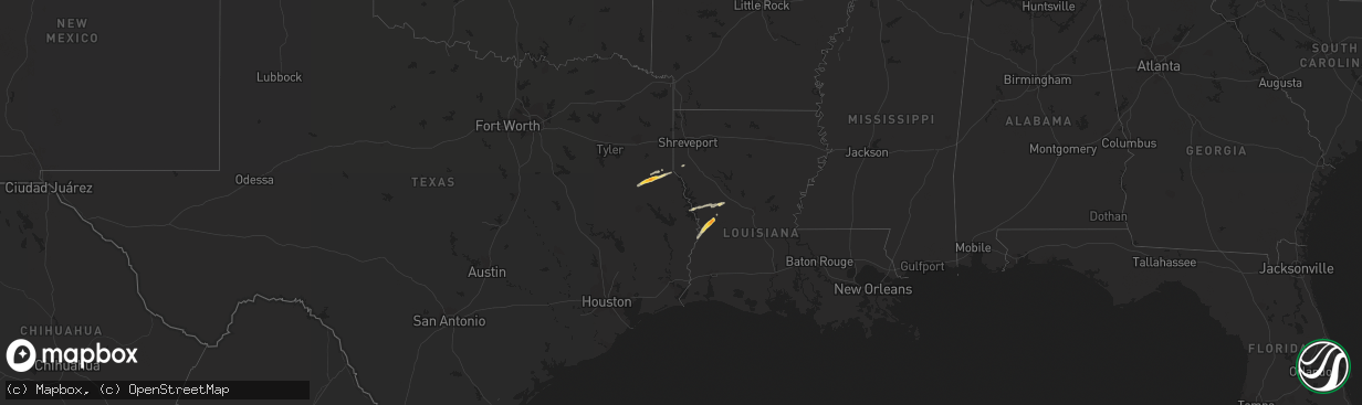 Hail map on January 20, 2016