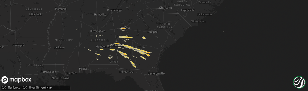 Hail map on January 21, 2012