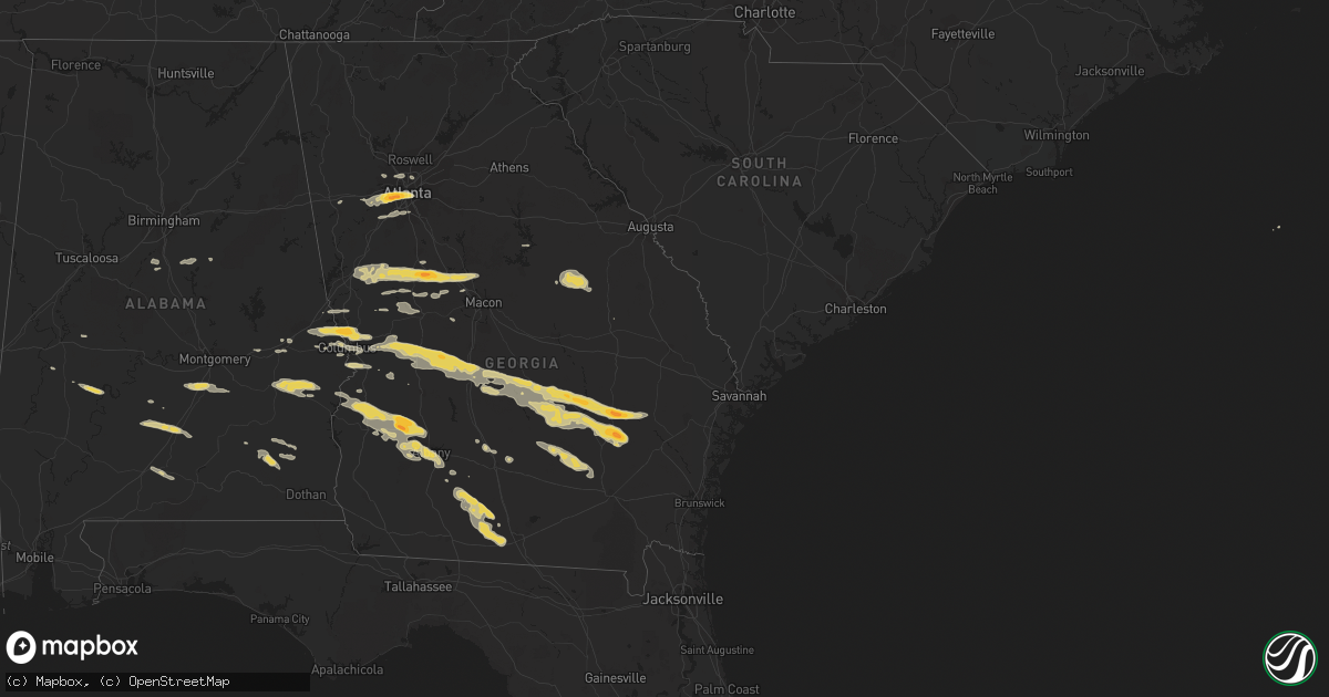 Hail map on January 21, 2012
