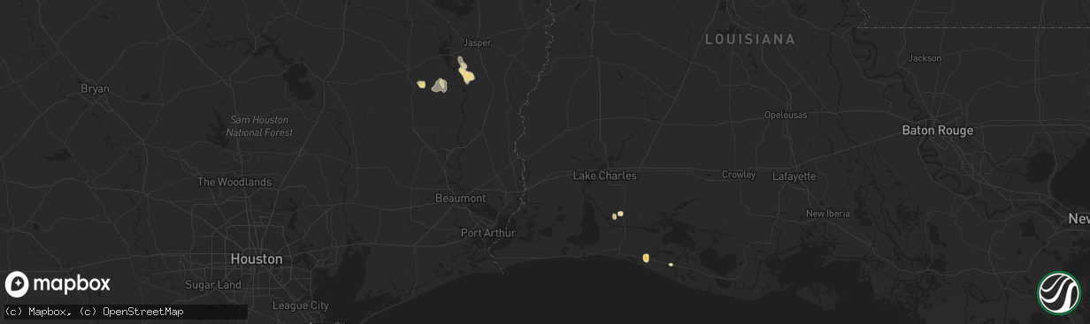 Hail map in Bell City, LA on January 21, 2013