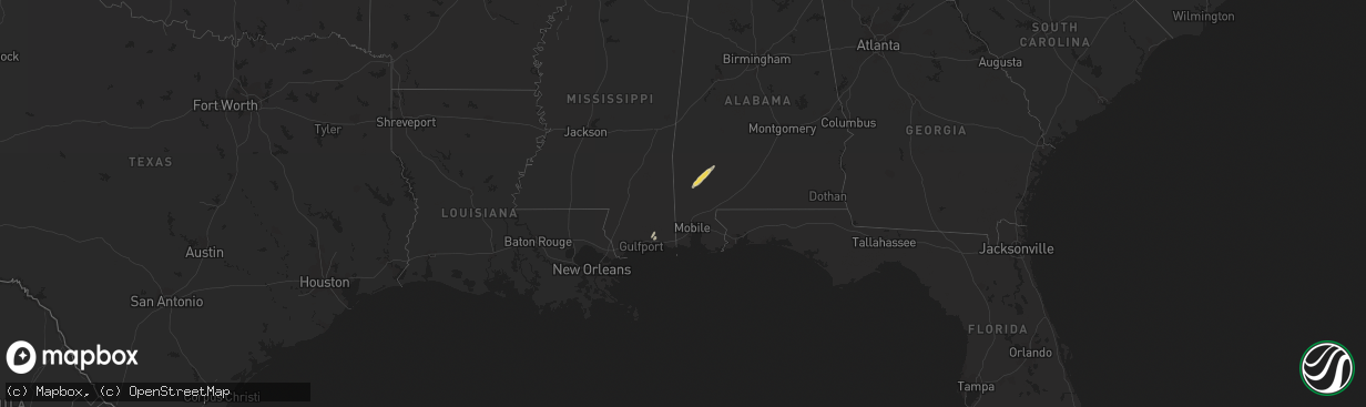 Hail map in Alabama on January 21, 2023
