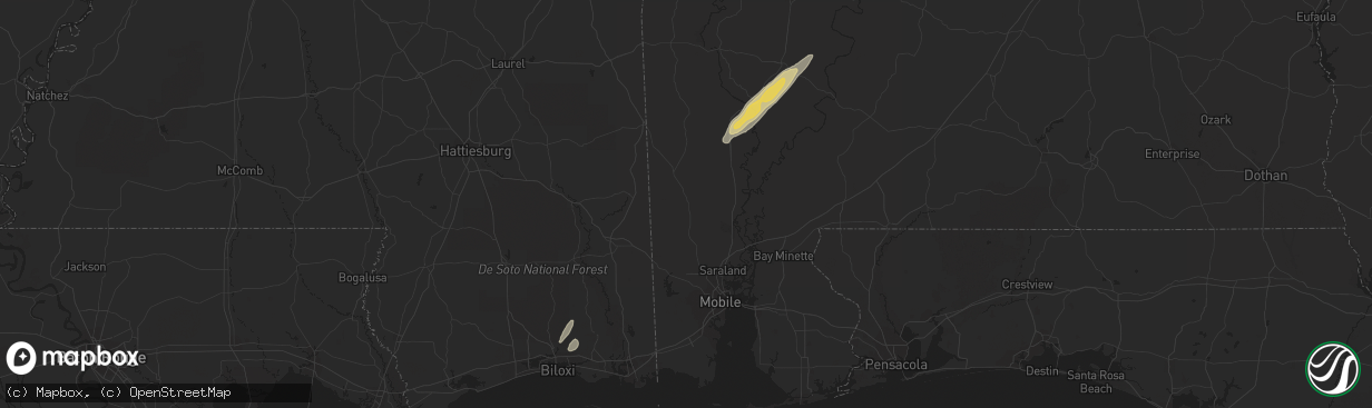 Hail map in Leroy, AL on January 21, 2023