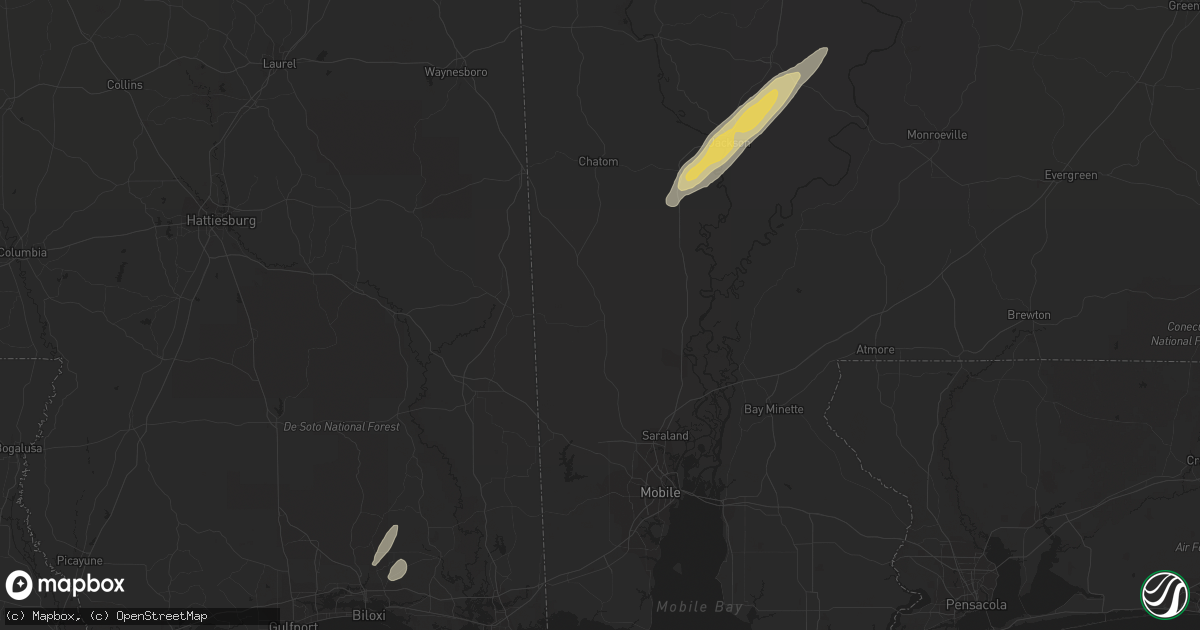 Hail map in Wagarville, AL on January 21, 2023