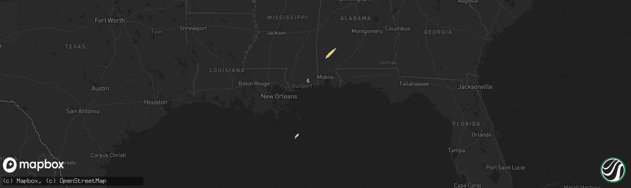 Hail map on January 21, 2023