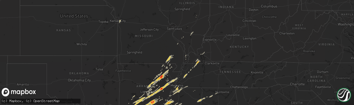 Hail map on January 22, 2012