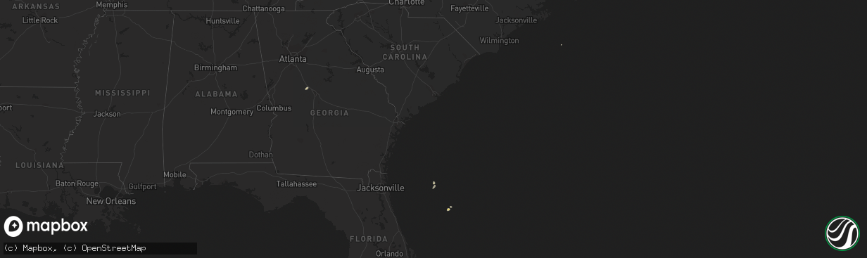 Hail map on January 22, 2016