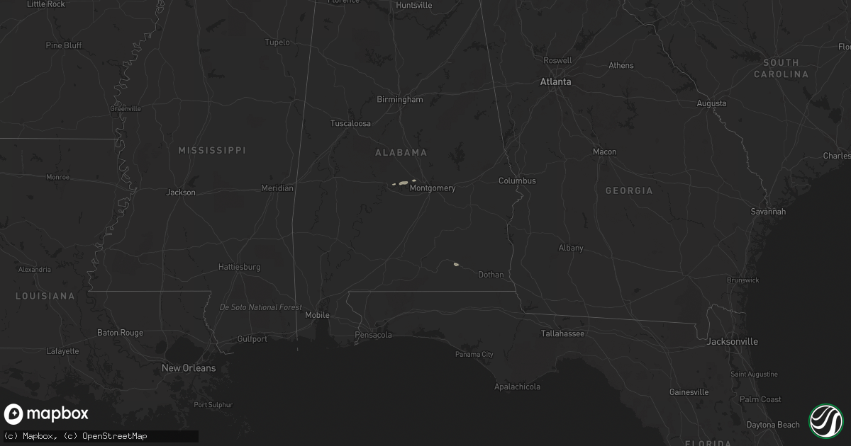 Hail map in Alabama on January 23, 2012