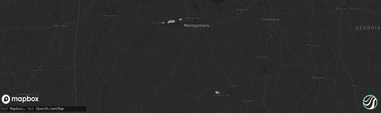 Hail map in Enterprise, AL on January 23, 2012