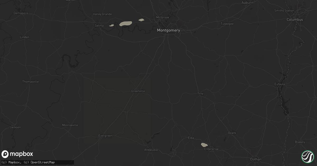 Hail map in Prattville, AL on January 23, 2012