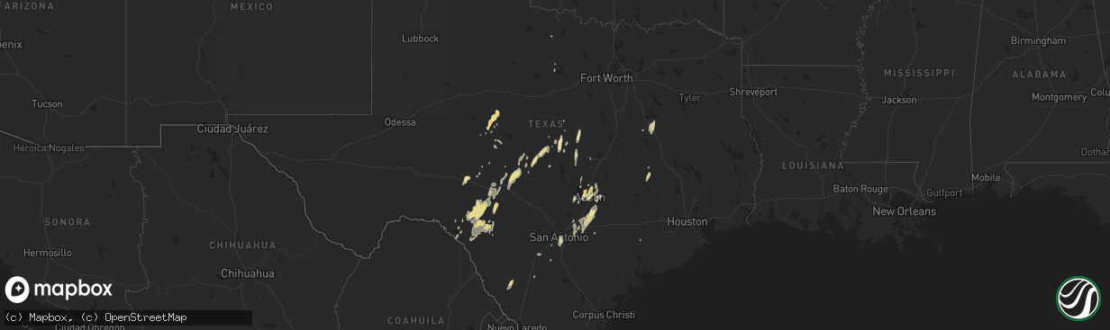 Hail map in Oklahoma on January 24, 2012