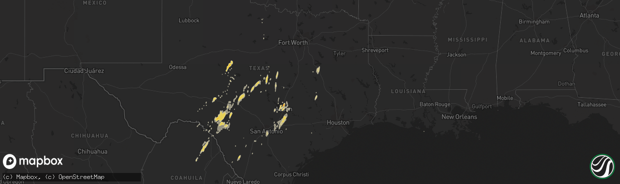 Hail map on January 24, 2012