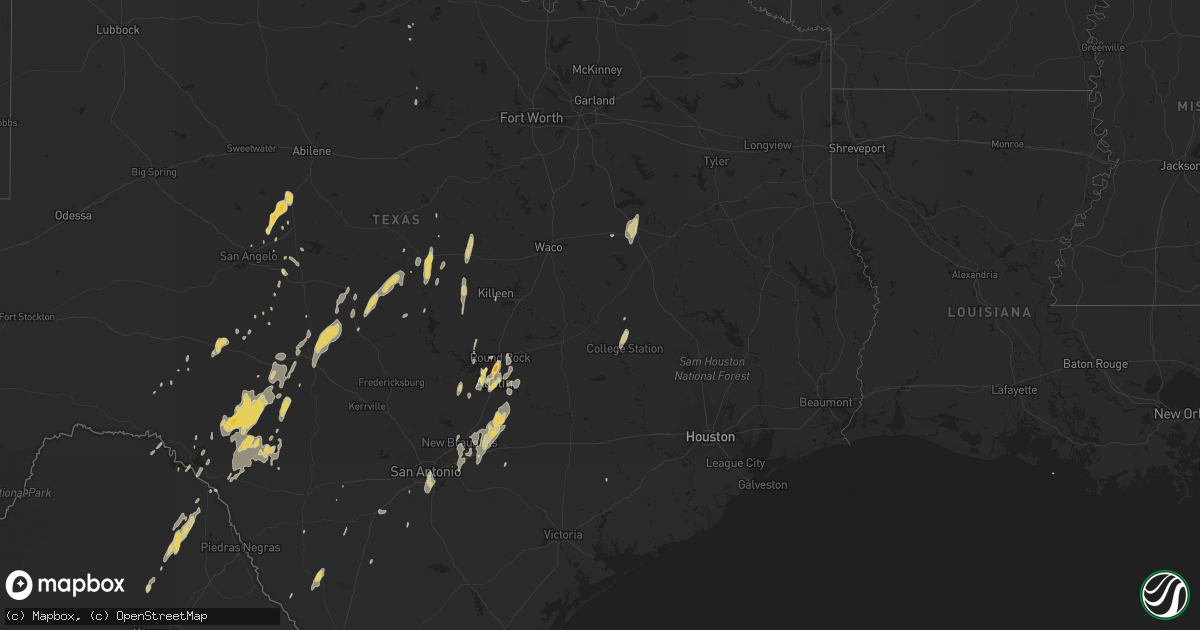 Hail map on January 24, 2012