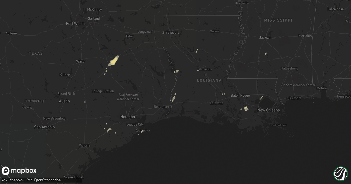 Hail map in Texas on January 25, 2012