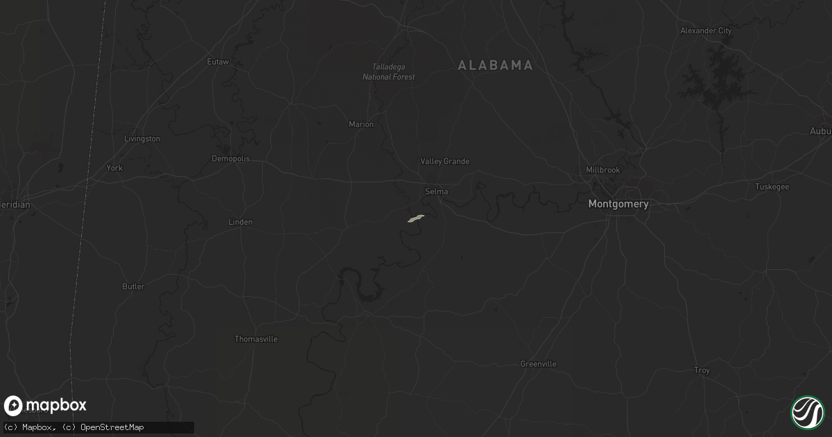Hail map in Hamilton, MS on January 25, 2017