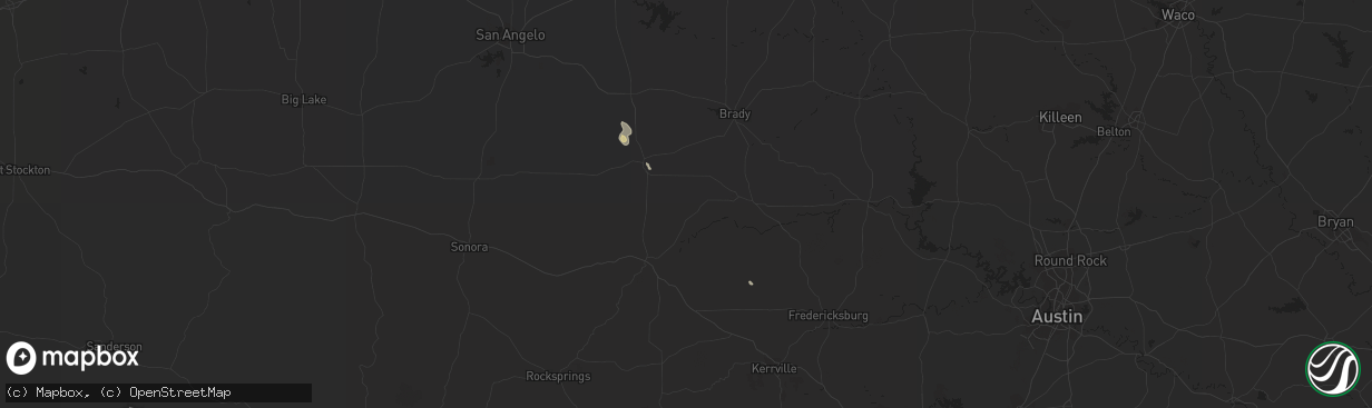Hail map in Menard, TX on January 26, 2019