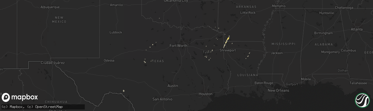 Hail map in Arkansas on January 31, 2011