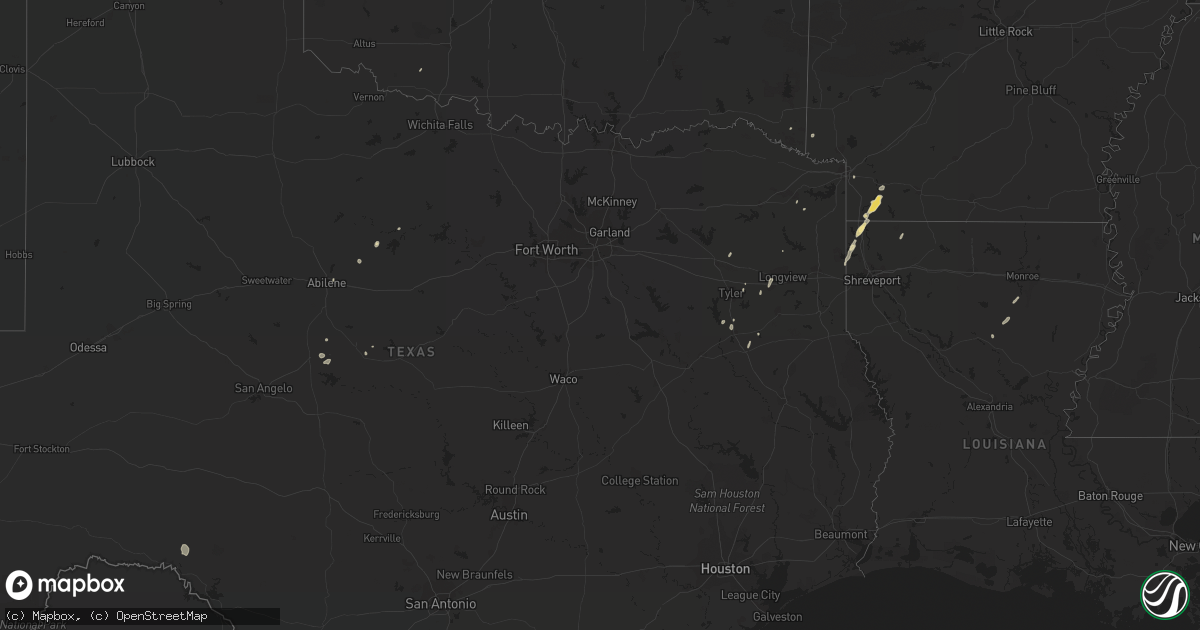 Hail map in Louisiana on January 31, 2011