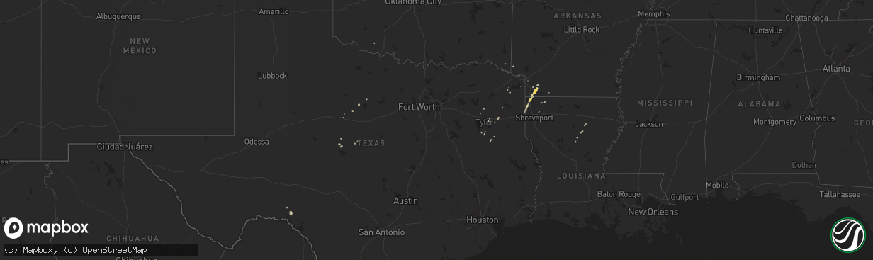 Hail map on January 31, 2011