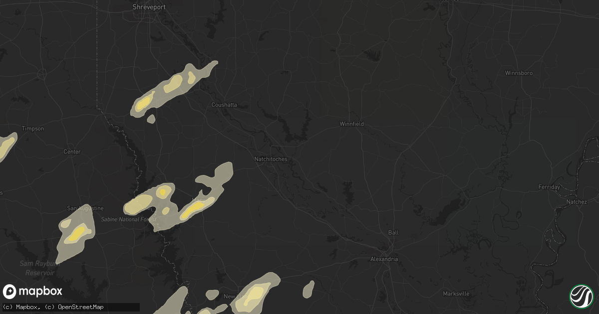 Hail map in Zwolle, LA on February 1, 2011
