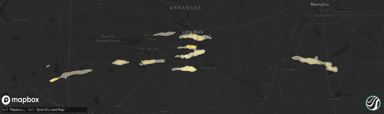 Hail map in Batesville, MS on February 1, 2012