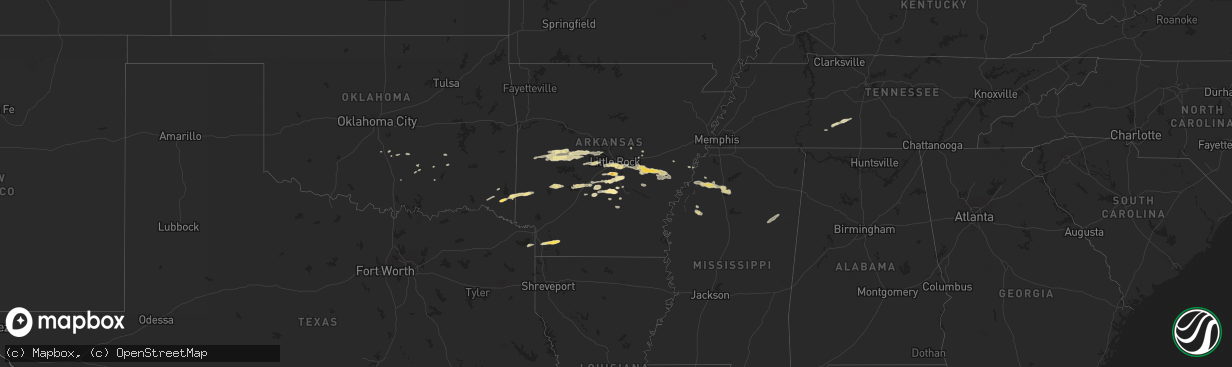 Hail map in Oklahoma on February 1, 2012
