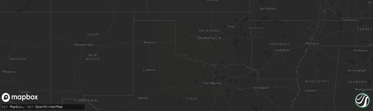 Hail map on February 1, 2016