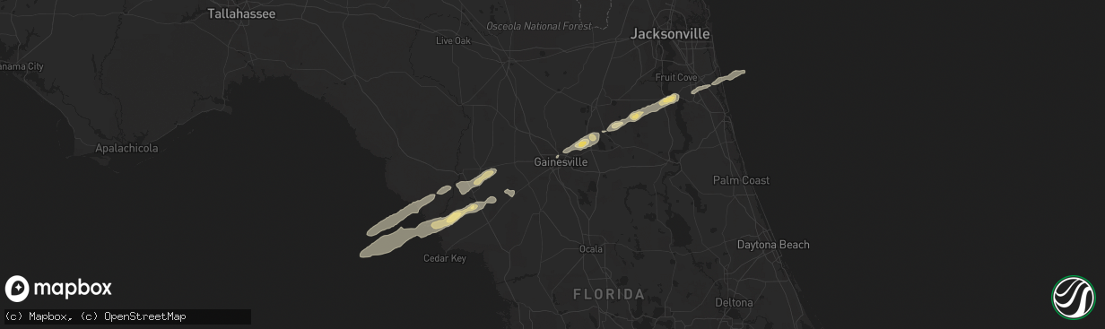 Hail map in Old Town, FL on February 2, 2011