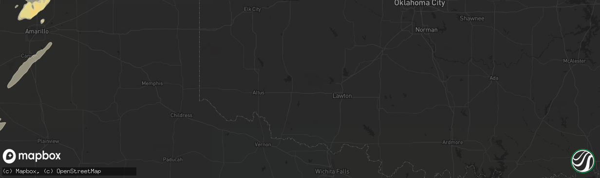 Hail map in Jacksonville, TX on February 2, 2012