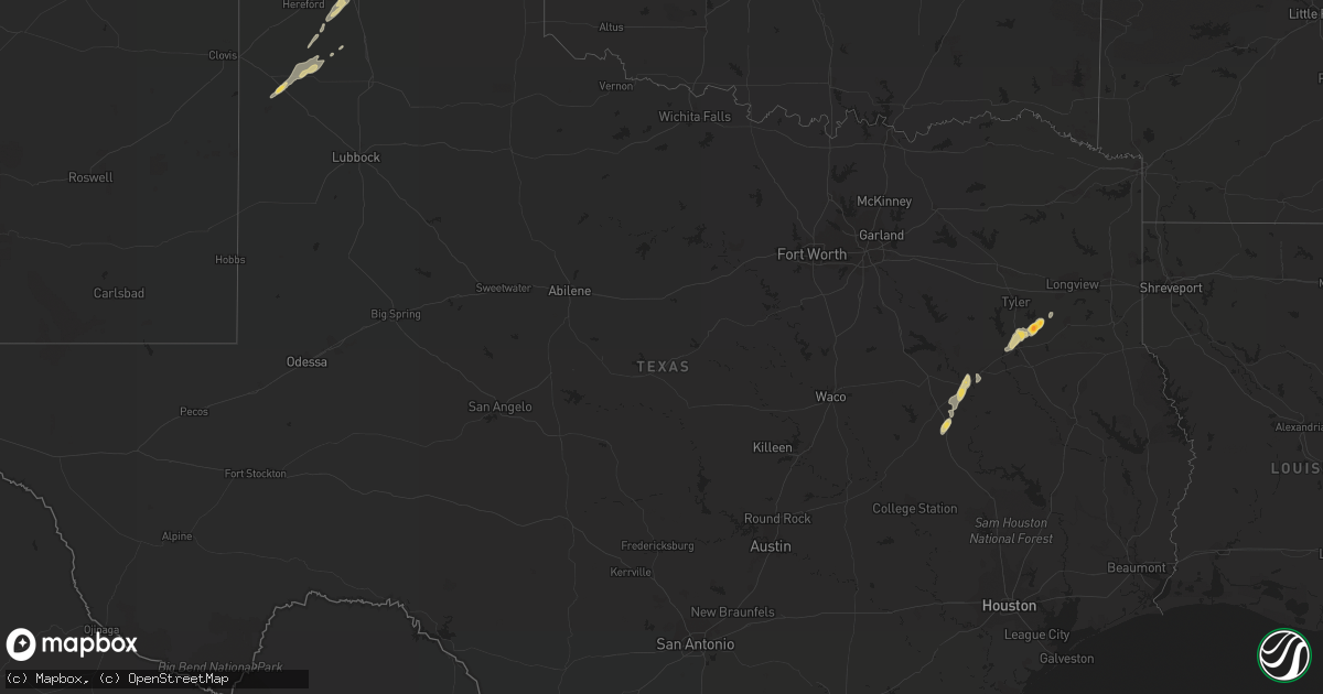 Hail map on February 2, 2012