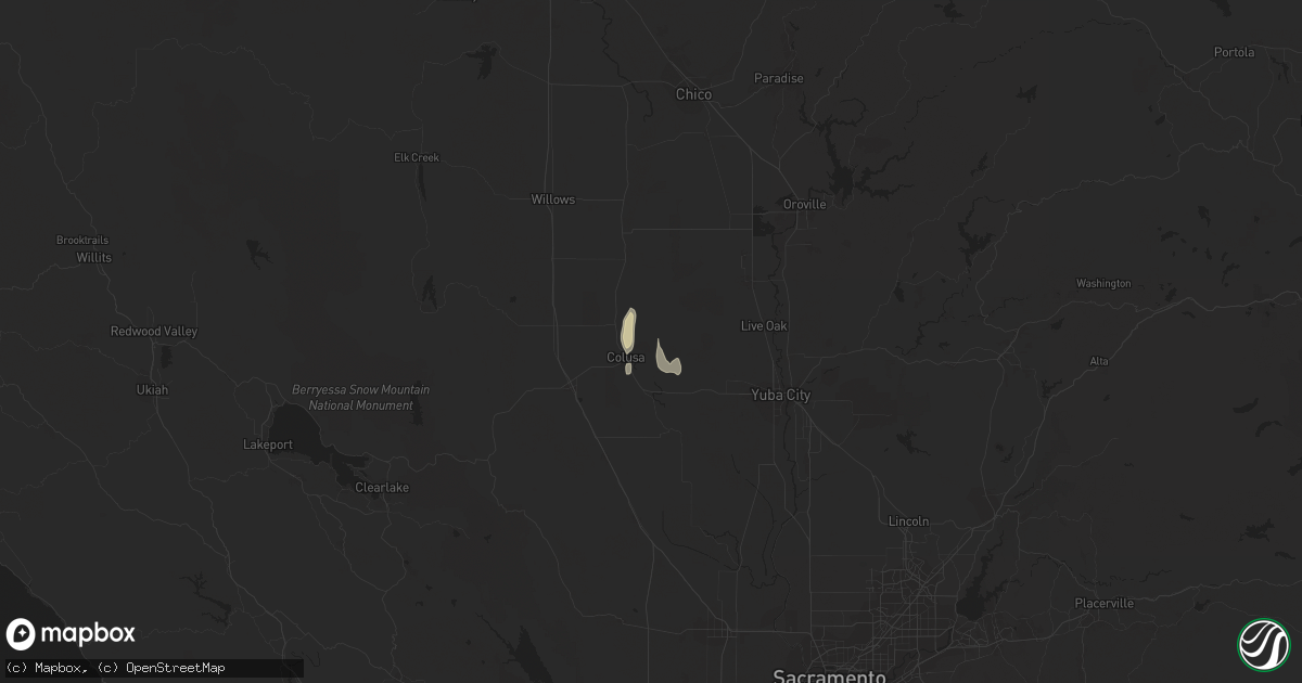Hail map in Sutter, CA on February 2, 2019