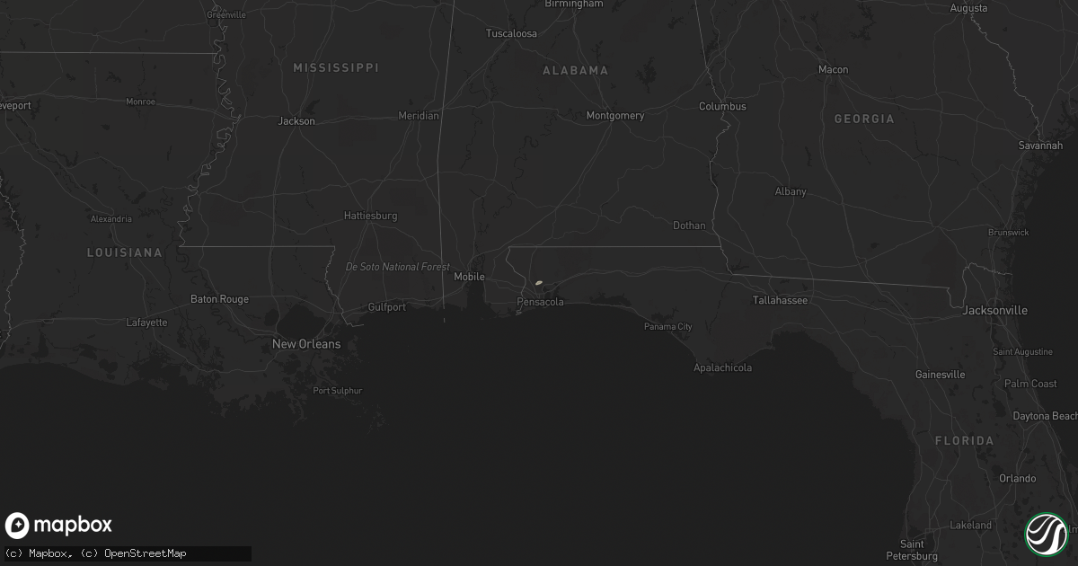 Hail map in Florida on February 3, 2016