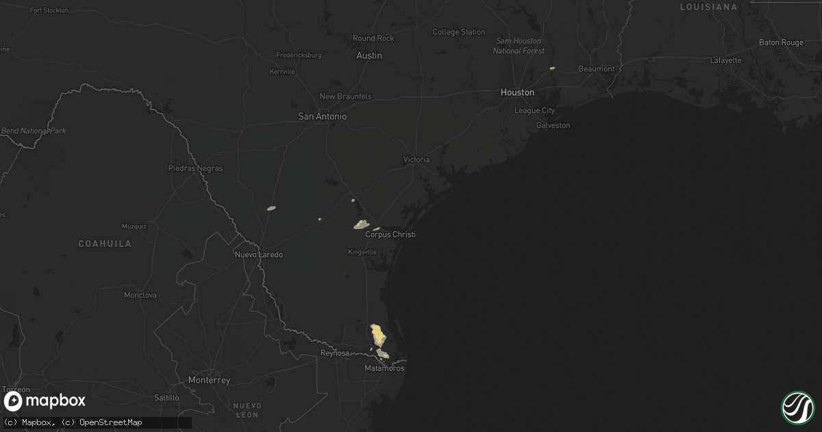 Hail map in Texas on February 4, 2012