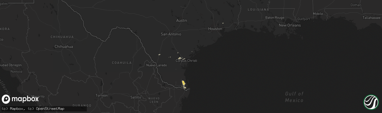 Hail map on February 4, 2012
