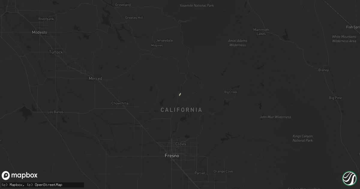 Hail map in Coarsegold, CA on February 4, 2019