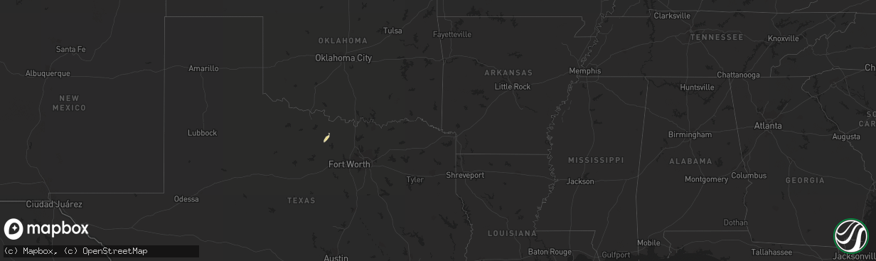 Hail map in Louisiana on February 5, 2019