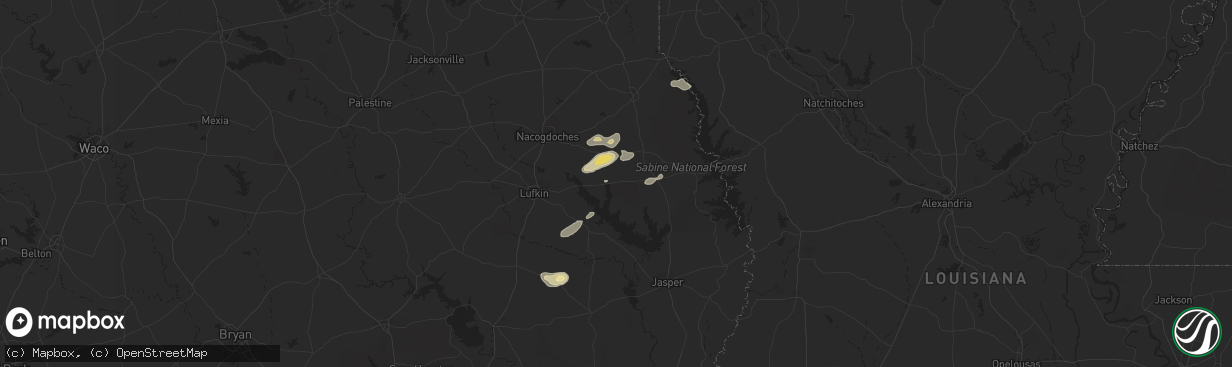 Hail map in Chireno, TX on February 6, 2011