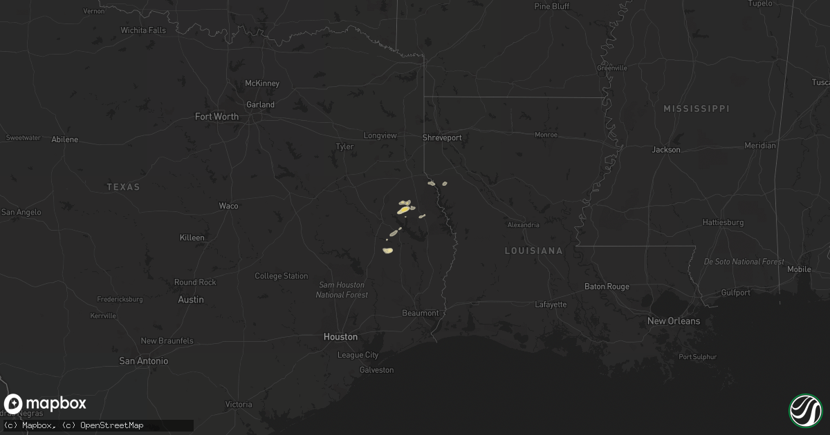 Hail map in Texas on February 6, 2011