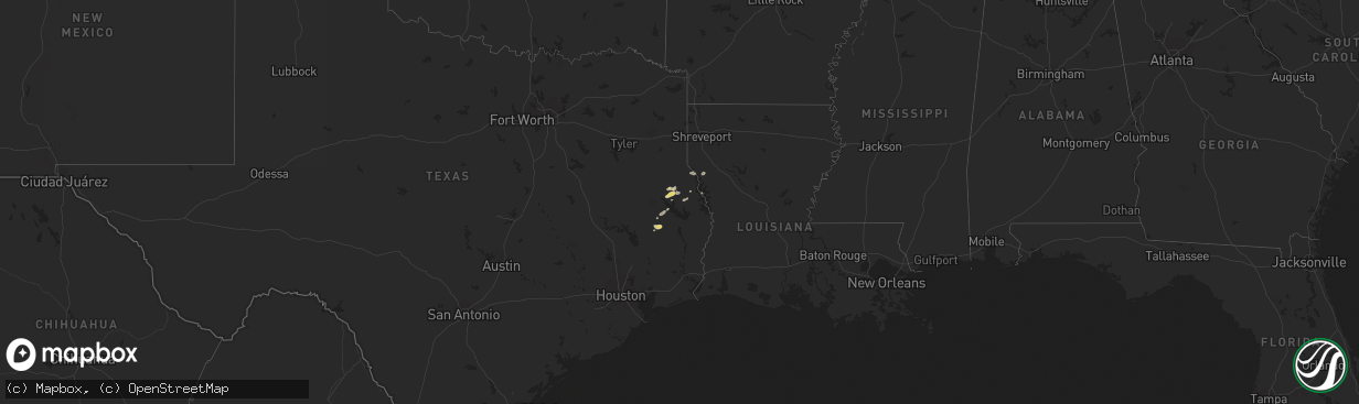 Hail map on February 6, 2011