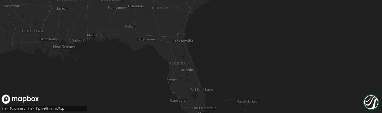 Hail map in Florida on February 7, 2011
