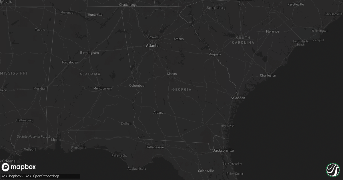 Hail map in Georgia on February 9, 2015