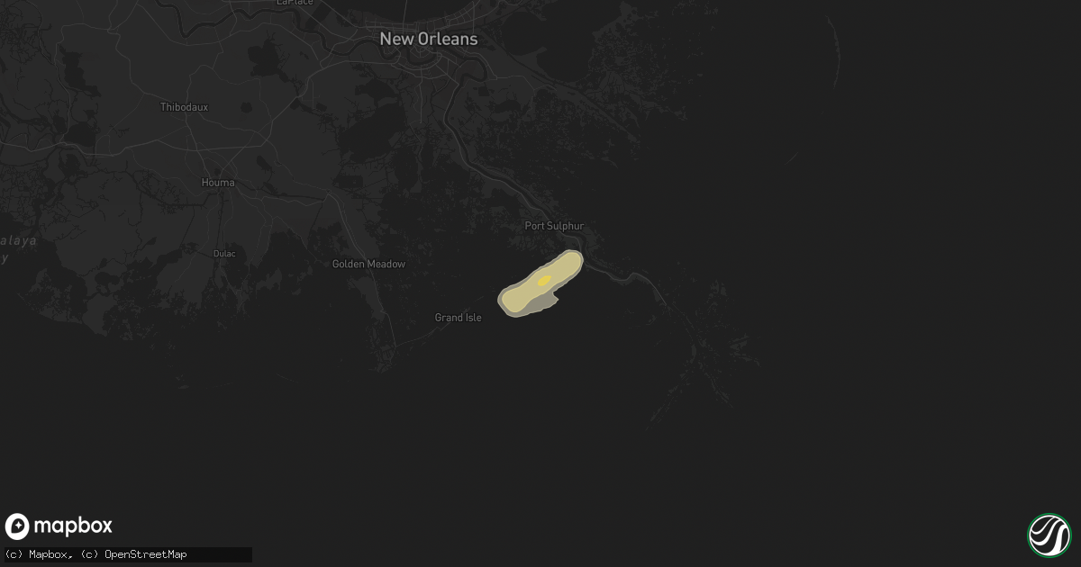 Hail map in Buras, LA on February 11, 2014