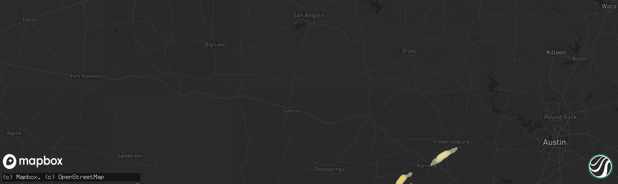 Hail map in Utopia, TX on February 13, 2017