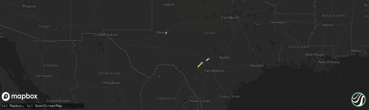 Hail map on February 13, 2017