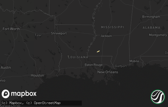 Hail map preview on 02-14-2016