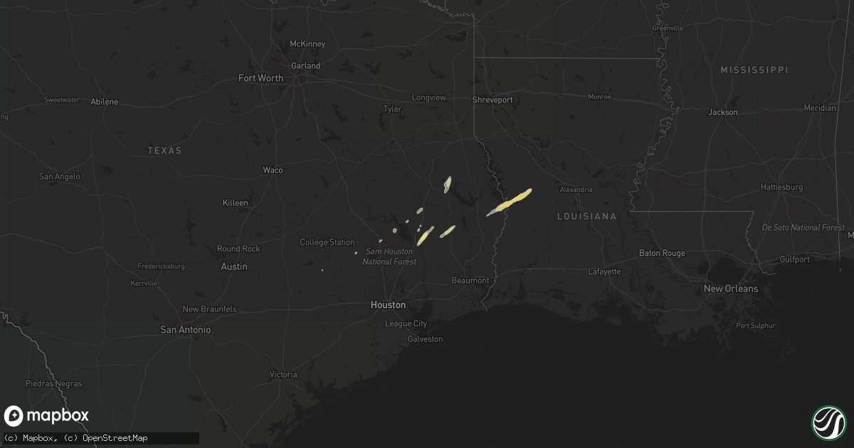 Hail map in Arkansas on February 15, 2012