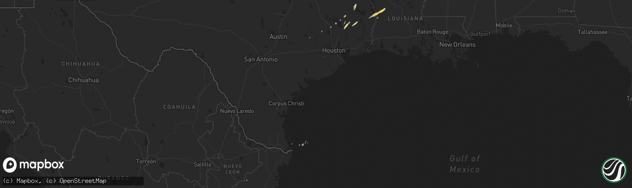 Hail map on February 15, 2012