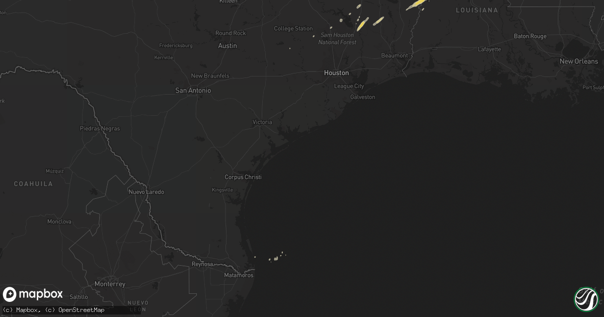 Hail map on February 15, 2012