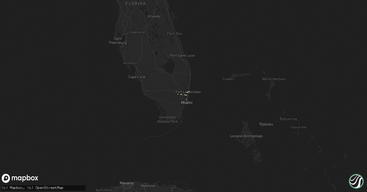 Hail map in Florida on February 16, 2016