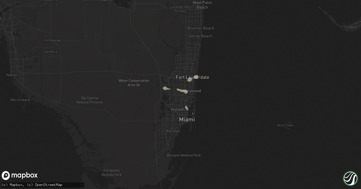 Hail map in Pembroke Pines, FL on February 16, 2016