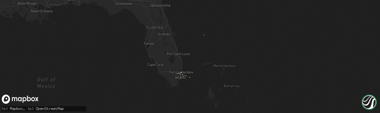 Hail map on February 16, 2016